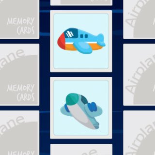 Cartoon Airplane Memory Cards Game